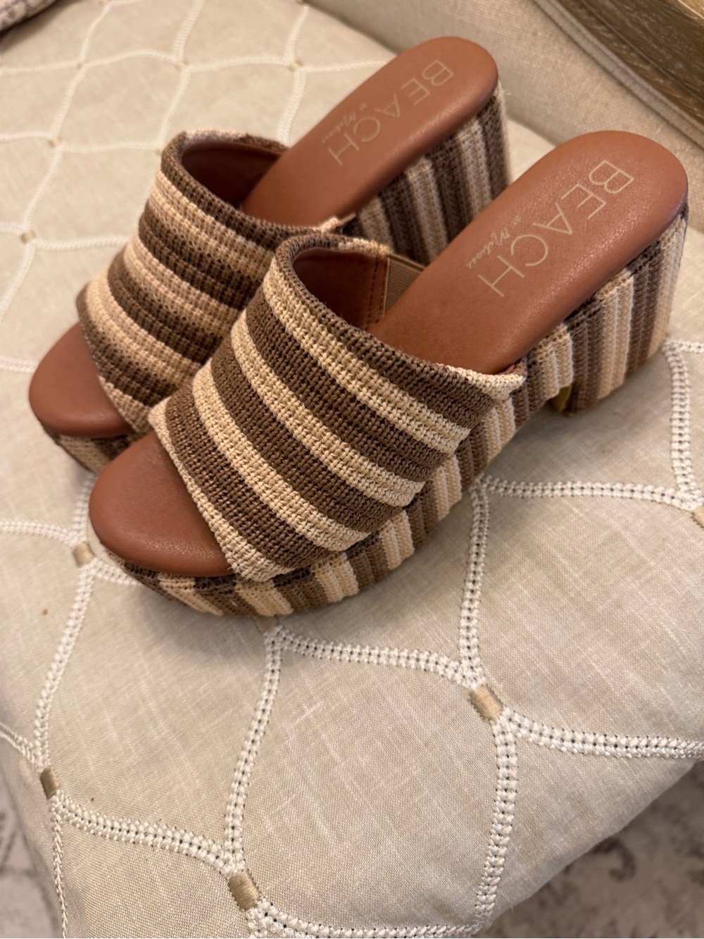 Beach by Matisse Brown Platform Slide - Women's Platform Mule